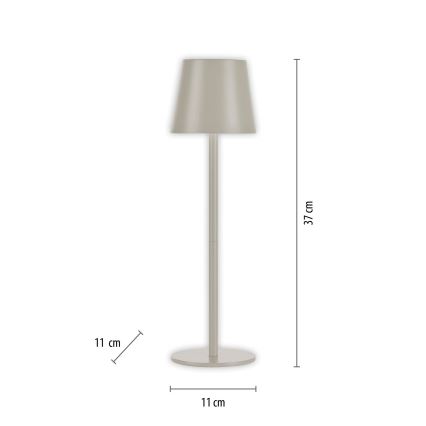 Leuchten Direkt 19250-40 - LED Spoljašnja prigušiva punjiva stona lampa EURIA LED/3W/5V 2600 mAh IP54 sivo