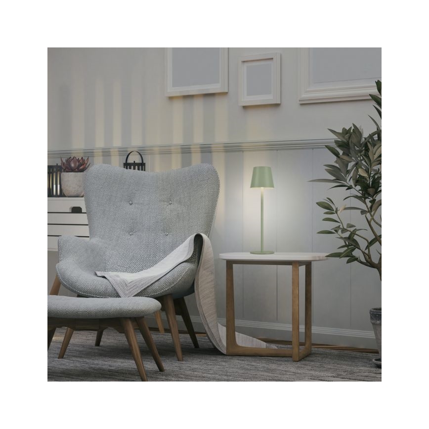 Leuchten Direkt 19250-43 - LED Spoljašnja prigušiva punjiva stona lampa EURIA LED/3W/5V IP54 zelena