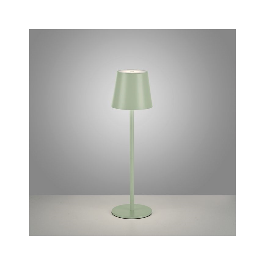 Leuchten Direkt 19250-43 - LED Spoljašnja prigušiva punjiva stona lampa EURIA LED/3W/5V IP54 zelena
