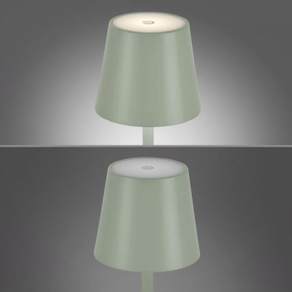 Leuchten Direkt 19250-43 - LED Spoljašnja prigušiva punjiva stona lampa EURIA LED/3W/5V IP54 zelena