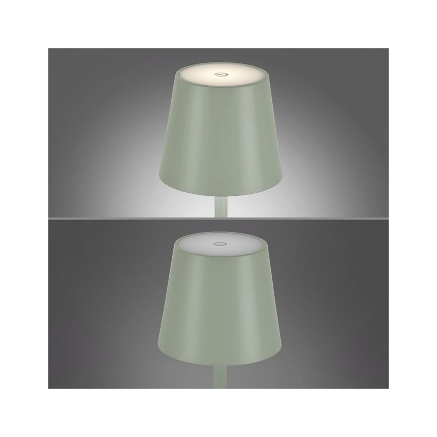 Leuchten Direkt 19250-43 - LED Spoljašnja prigušiva punjiva stona lampa EURIA LED/3W/5V IP54 zelena