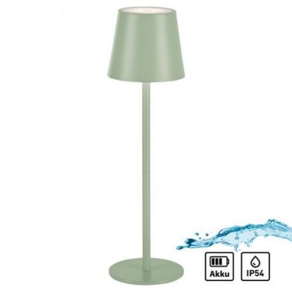 Leuchten Direkt 19250-43 - LED Spoljašnja prigušiva punjiva stona lampa EURIA LED/3W/5V IP54 zelena