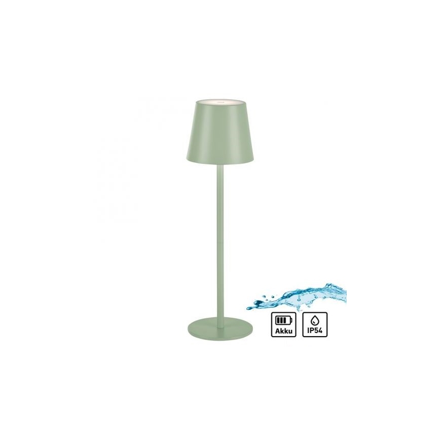 Leuchten Direkt 19250-43 - LED Spoljašnja prigušiva punjiva stona lampa EURIA LED/3W/5V IP54 zelena