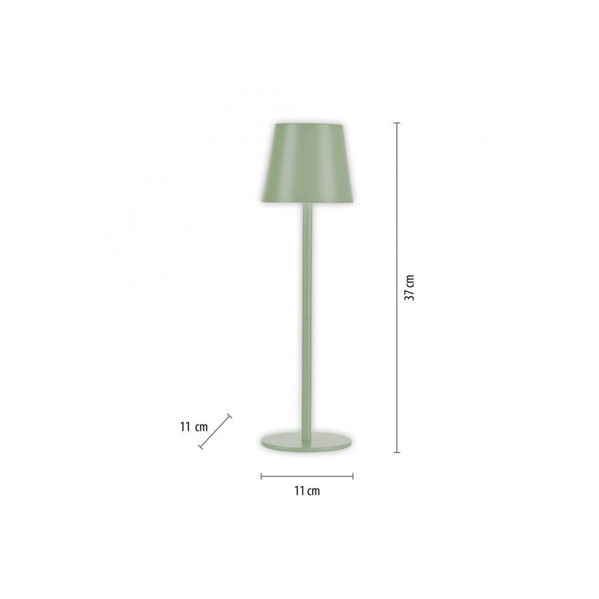 Leuchten Direkt 19250-43 - LED Spoljašnja prigušiva punjiva stona lampa EURIA LED/3W/5V IP54 zelena