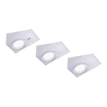 Leuchten Direkt 84111-55-3 - Komplet od 3 LED osvetljenja za nameštaj sa senzorom THEO LED/3,6W/230V