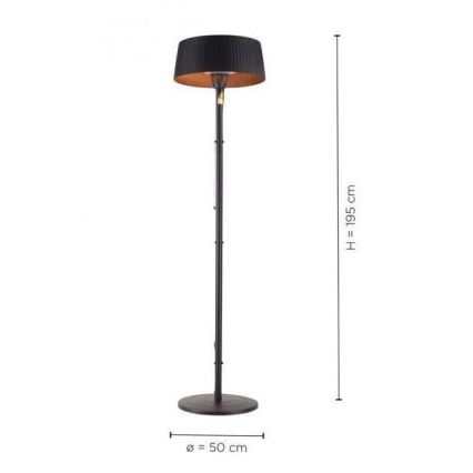 Leuchten Direkt 99507-18 - Spoljašnja grejalica GLOW 1500W/230V 1,95 m IP44 crno