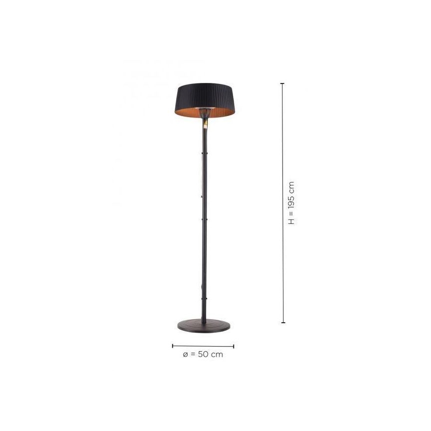 Leuchten Direkt 99507-18 - Spoljašnja grejalica GLOW 1500W/230V 1,95 m IP44 crno
