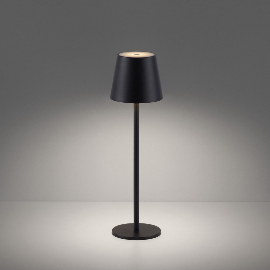 Leuchten Direkt 19250-18 - LED Spoljašnja prigušiva punjiva stona lampa EURIA LED/3W/5V 2600 mAh IP54 crno