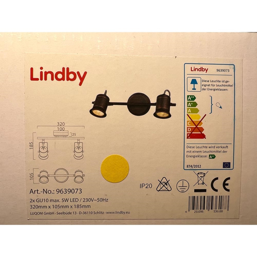 Lindby - Spot svetiljka CANSU 2xGU10/5W/230V