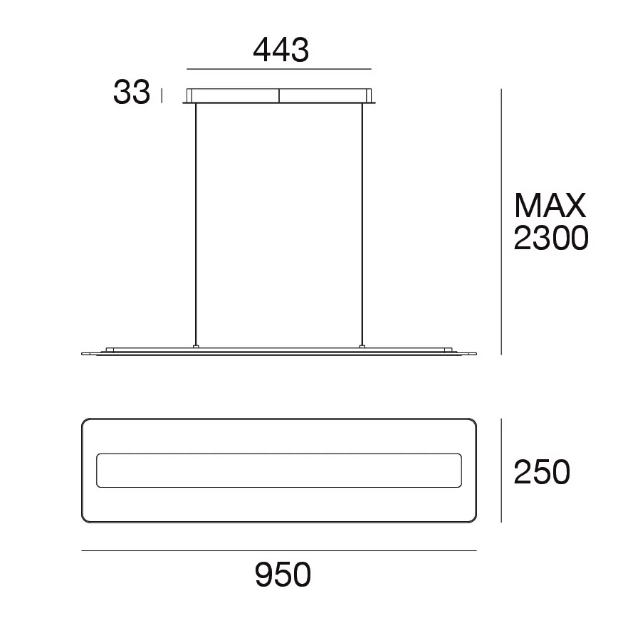 Linea Light 8936 - LED luster na sajli ANTILE LED/45W/230V CRI 90 bela