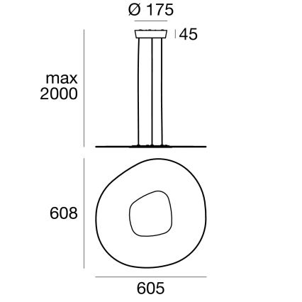 Linea Light 90348 - LED luster na sajli ANTIGUA LED/38W/230V 60,8 cm CRI 90 bela