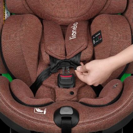 Lionelo - Auto sedište sa bazom rotirajuća HARMONY i-Size 40-150 cm cigla