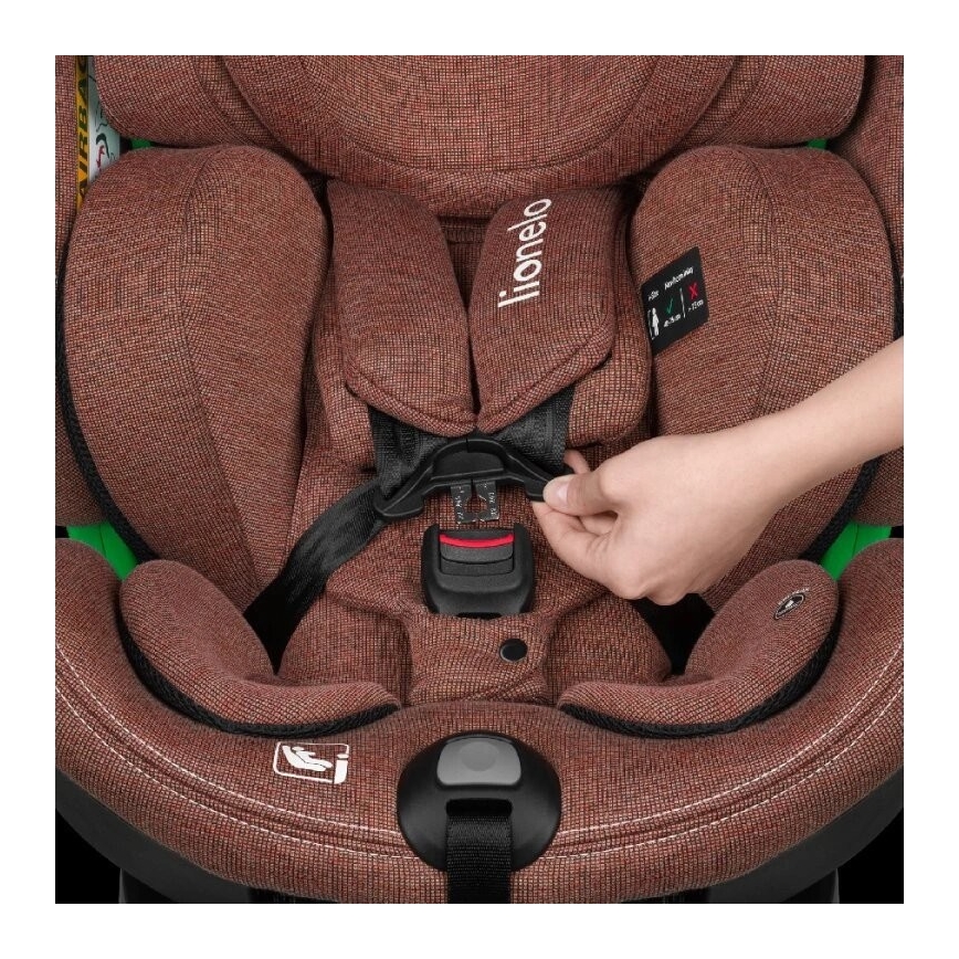 Lionelo - Auto sedište sa bazom rotirajuća HARMONY i-Size 40-150 cm cigla