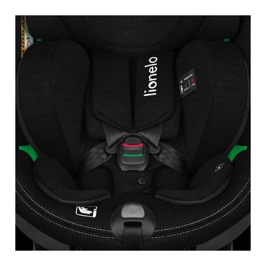 Lionelo - Auto sedište sa bazom rotirajuća HARMONY i-Size 40-150 cm crno