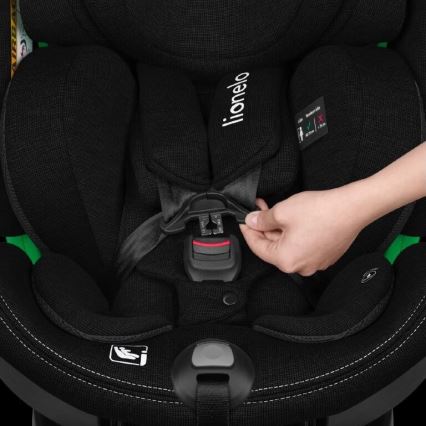 Lionelo - Auto sedište sa bazom rotirajuća HARMONY i-Size 40-150 cm crno