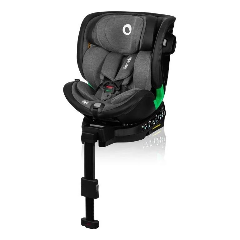 Lionelo - Auto sedište sa bazom rotirajuća HARMONY i-Size 40-150 cm crno/sivo