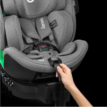 Lionelo - Auto sedište sa bazom rotirajuća HARMONY i-Size 40-150 cm crno/sivo