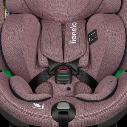 Lionelo - Auto sedište sa bazom rotirajuća HARMONY i-Size 40-150 cm roze