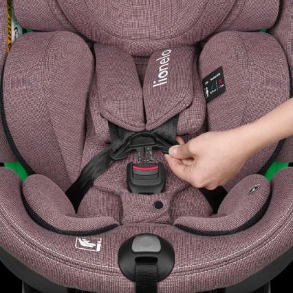 Lionelo - Auto sedište sa bazom rotirajuća HARMONY i-Size 40-150 cm roze