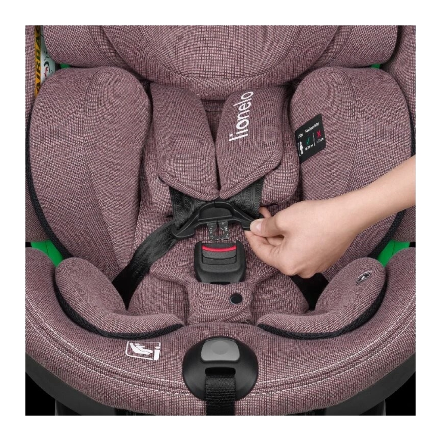 Lionelo - Auto sedište sa bazom rotirajuća HARMONY i-Size 40-150 cm roze