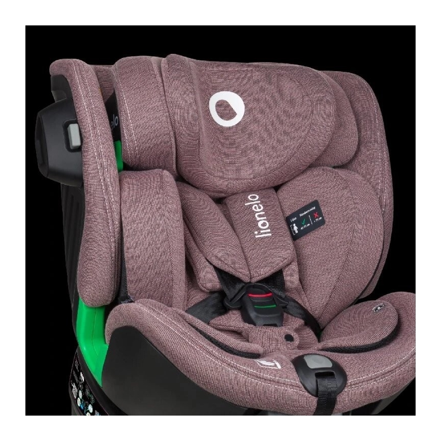 Lionelo - Auto sedište sa bazom rotirajuća HARMONY i-Size 40-150 cm roze