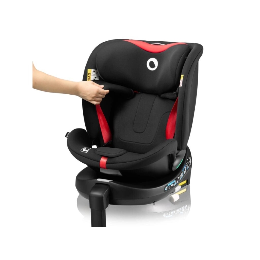 Lionelo - Auto sedište sa bazom rotirajuća NAVY i-Size 40-150 cm crno/crveno