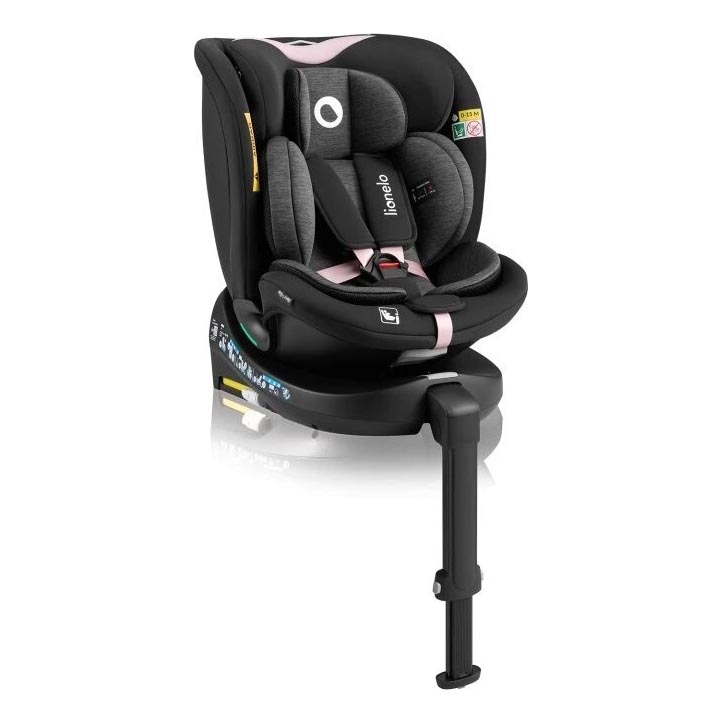 Lionelo - Auto sedište sa bazom rotirajuća NAVY i-Size 40-150 cm crno/roze