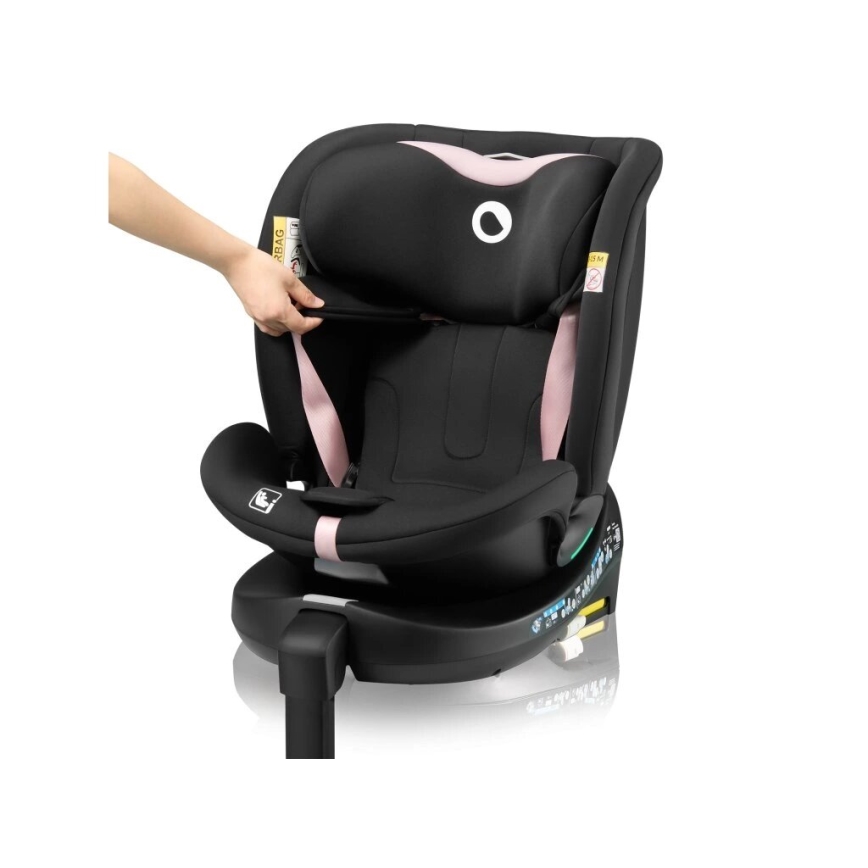Lionelo - Auto sedište sa bazom rotirajuća NAVY i-Size 40-150 cm crno/roze