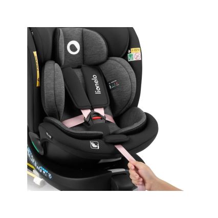 Lionelo - Auto sedište sa bazom rotirajuća NAVY i-Size 40-150 cm crno/roze
