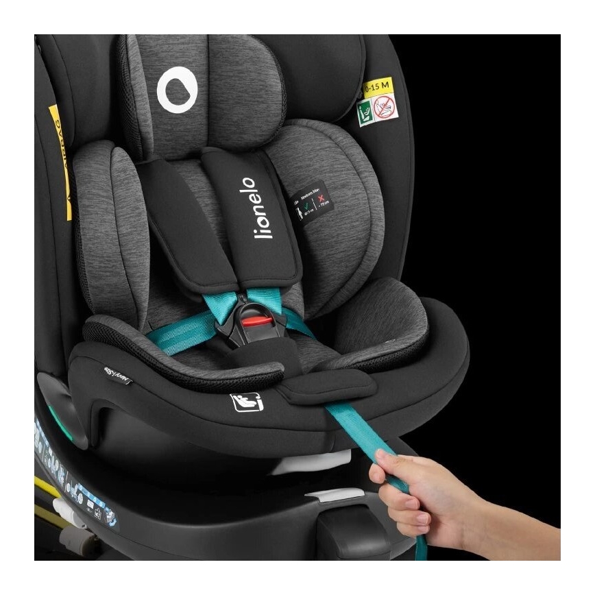 Lionelo - Auto sedište sa bazom rotirajuća NAVY i-Size 40-150 cm crno/tirkizna