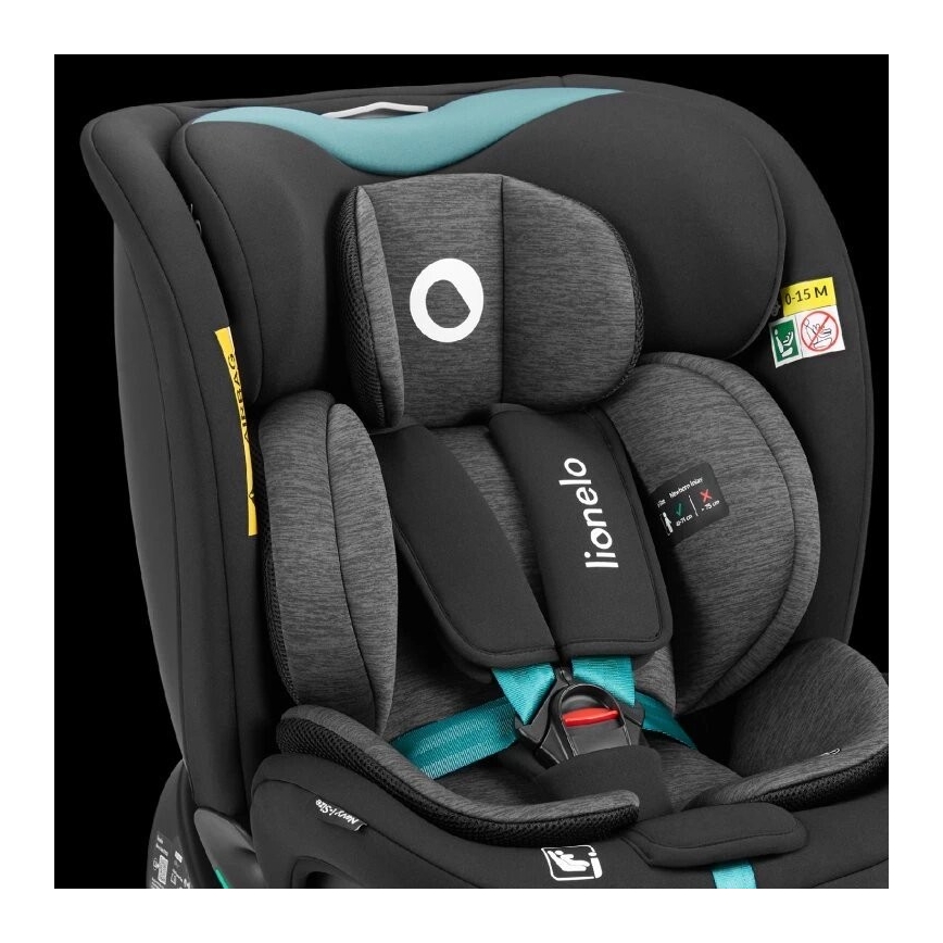 Lionelo - Auto sedište sa bazom rotirajuća NAVY i-Size 40-150 cm crno/tirkizna