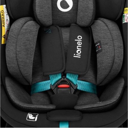 Lionelo - Auto sedište sa bazom rotirajuća NAVY i-Size 40-150 cm crno/tirkizna