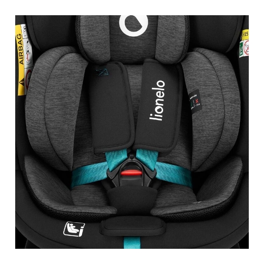 Lionelo - Auto sedište sa bazom rotirajuća NAVY i-Size 40-150 cm crno/tirkizna