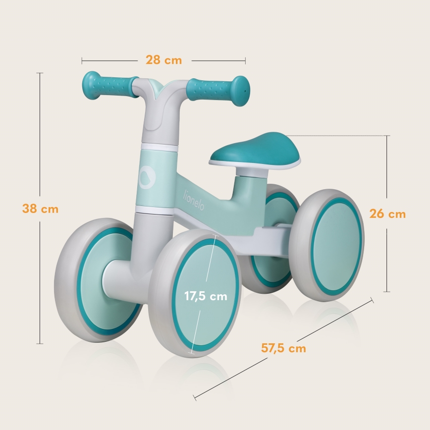 Lionelo - Bicikl bez pedala VILLY tirkizno-zelena