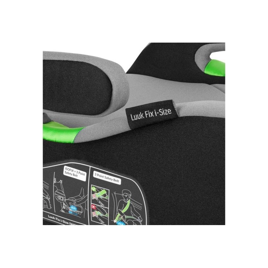 Lionelo - Booster auto sedište LUUK FIX i-Size 125-150 cm crno/sivo