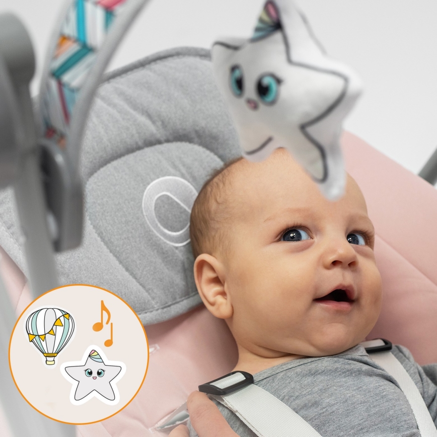 Lionelo - Dečija ležaljka OTTO 4xLR14 Pink Baby