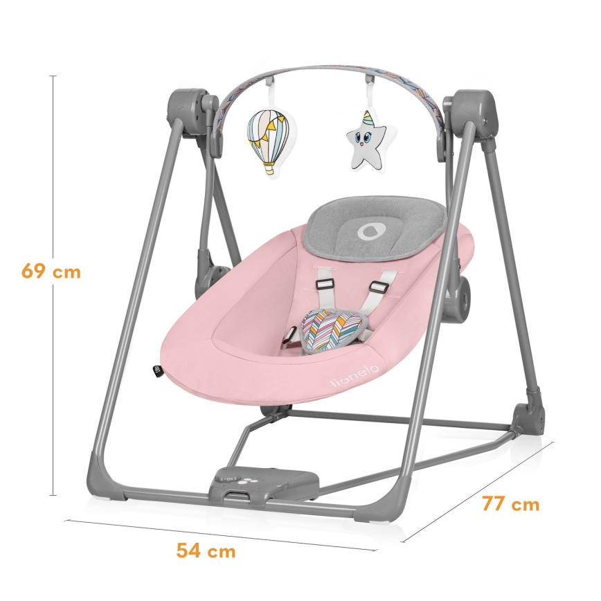 Lionelo - Dečija ležaljka OTTO 4xLR14 Pink Baby