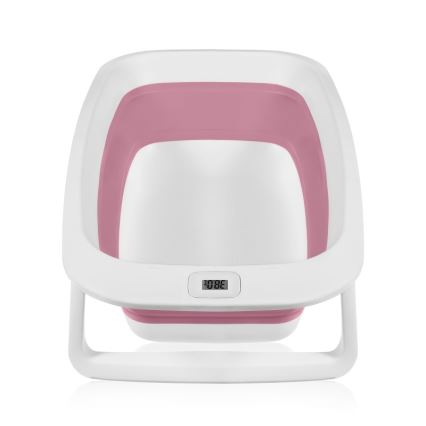 Lionelo - Dečija sklopiva kadica sa termometrom BABY BUBBLE 2x LR44 Roze magnolija