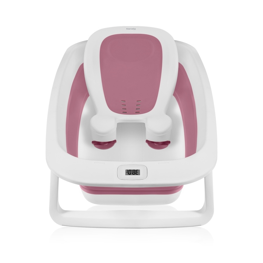 Lionelo - Dečija sklopiva kadica sa termometrom BABY BUBBLE 2x LR44 Roze magnolija