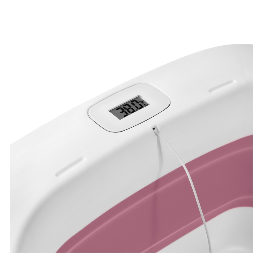 Lionelo - Dečija sklopiva kadica sa termometrom BABY BUBBLE 2x LR44 Roze magnolija