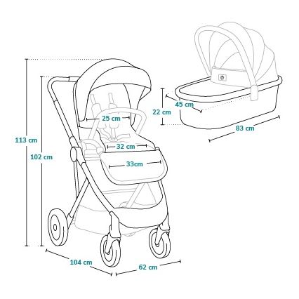 Lionelo - Kombinovana kolica 2u1 AMBER Grey Graphite