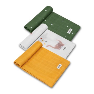 Lionelo - KOMPLET 3x bambusova pelena BAMBOO SET 70x70 cm Dino