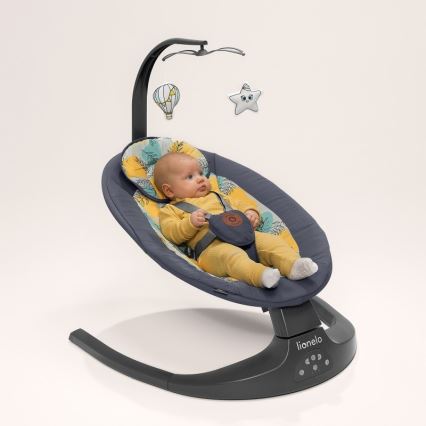 Lionelo - Ljuljaška za bebe RALF sa melodijom 4xAA Siva grafit + daljinski upravljač
