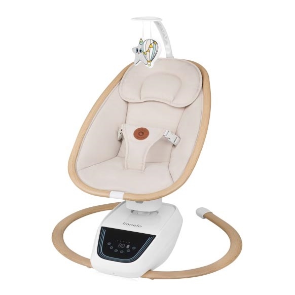 Lionelo - Ljuljaška za bebe sa melodijom OLIVIA Bež Natural + daljinski upravljač