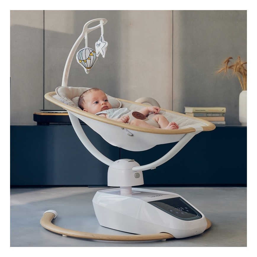 Lionelo - Ljuljaška za bebe sa melodijom OLIVIA Bež Natural + daljinski upravljač
