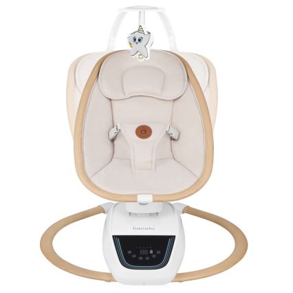 Lionelo - Ljuljaška za bebe sa melodijom OLIVIA Bež Natural + daljinski upravljač