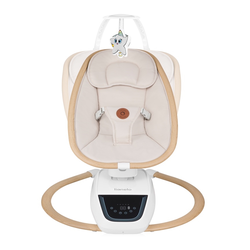 Lionelo - Ljuljaška za bebe sa melodijom OLIVIA Bež Natural + daljinski upravljač