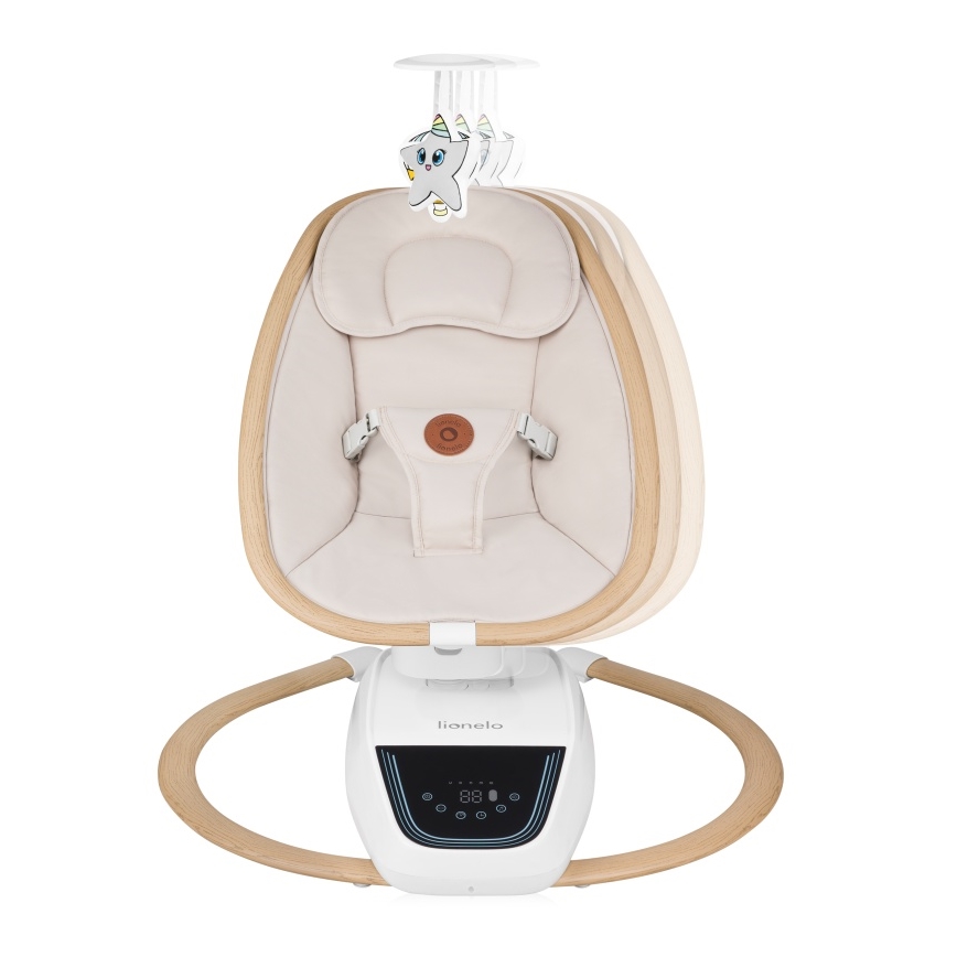 Lionelo - Ljuljaška za bebe sa melodijom OLIVIA Bež Natural + daljinski upravljač