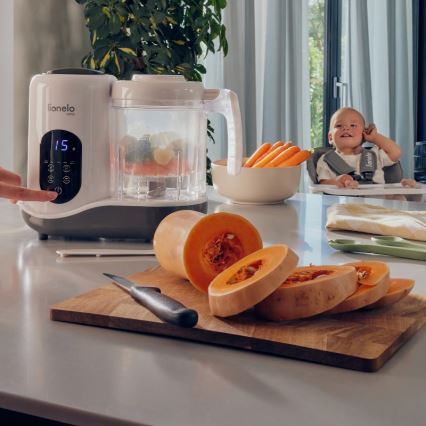 Lionelo - Parni lonac 5u1 BABYMENU 110W/230V bela/sivo