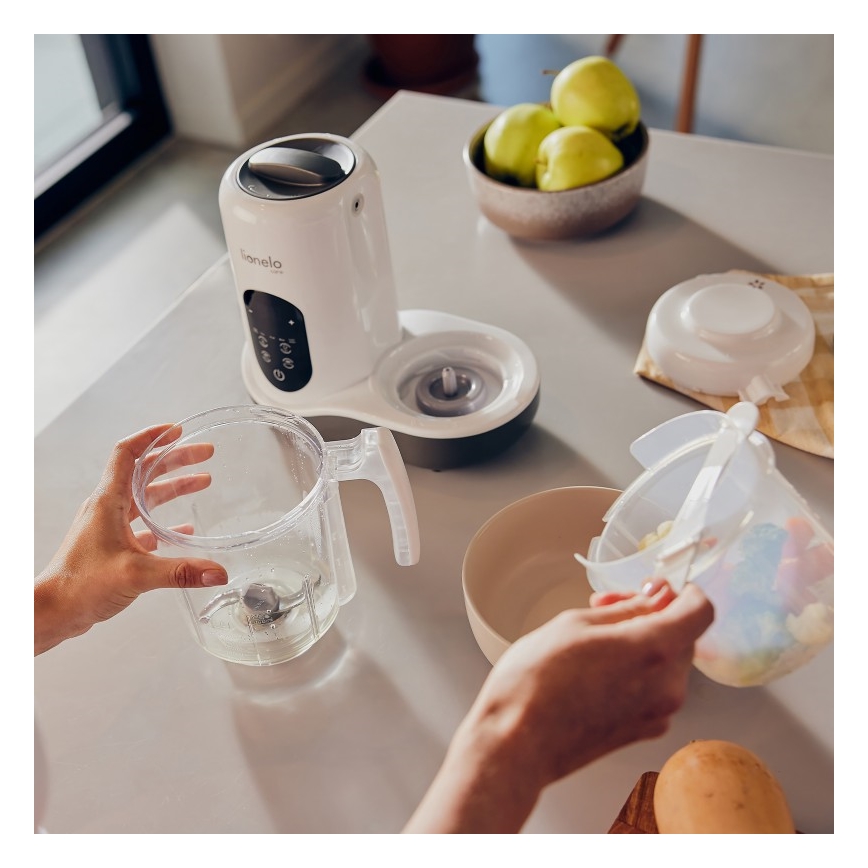 Lionelo - Parni lonac 5u1 BABYMENU 110W/230V bela/sivo